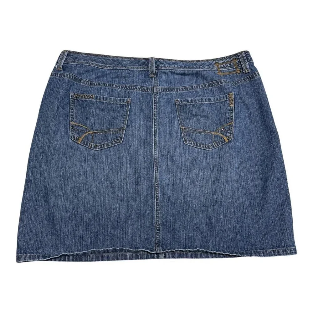Y2K Tommy Hilfiger Blue 100% Cotton Denim Jean Skirt Women's 20 (40